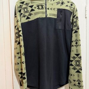 ORAKI Olive and Black Geometric Sweatshirt